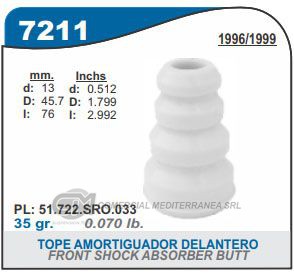 FUELLE DE TRANSMISION CAPEMI HONDA CIVIC 96-06 TOPE AMORTIGUADOR DELANTERO