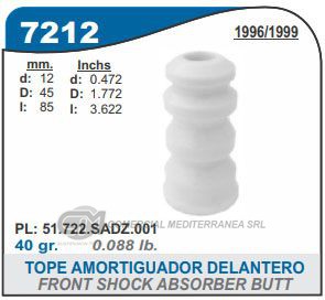 FUELLE DE TRANSMISION CAPEMI HONDA CIVIC 96-06 TOPE AMORTIGUADOR TRASERO