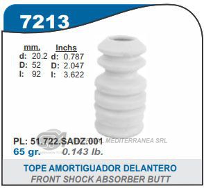 FUELLE DE TRANSMISION CAPEMI HONDA FIT 03-08 TOPE AMORTIGUADOR DELANTERO ESPIGA ESPECIAL