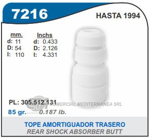 FUELLE DE TRANSMISION CAPEMI VOLKSWAGEN GOL/GACEL/SENDA/SAVEIRO/CARAT TOPE AMORTIGUADOR T