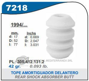 FUELLE DE TRANSMISION CAPEMI VOLKSWAGEN GOLF GL-GLX-GTI 94-98 TOPE AMORTIGUADOR DELANTER
