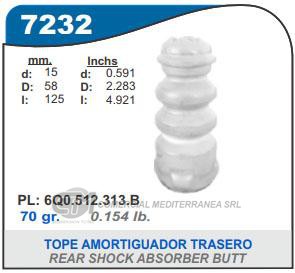 FUELLE DE TRANSMISION CAPEMI VOLKSWAGEN FOX 04-../CROSSFOX 05-../POLO 02-10 TOPE AMORTIGU