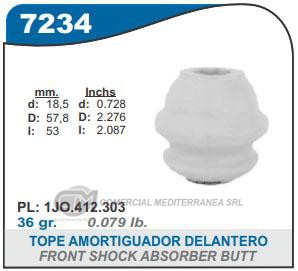 FUELLE DE TRANSMISION CAPEMI AUDI A3 1.8 99-.. TOPE AMORTIGUADOR DELANTERO