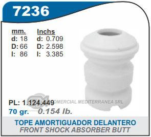 FUELLE DE TRANSMISION CAPEMI BMW SERIE 3 91-.. TOPE AMORTIGUADOR DELANTERO