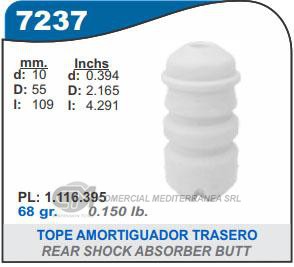 FUELLE DE TRANSMISION CAPEMI BMW SERIE 3 91-.. TOPE AMORTIGUADOR TRASERO