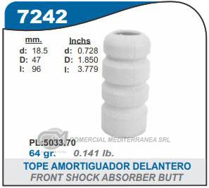 FUELLE DE TRANSMISION CAPEMI PEUGEOT 206 GTI/307 / CITROEN C4 TOPE AMORTIGUADOR DELANTERO