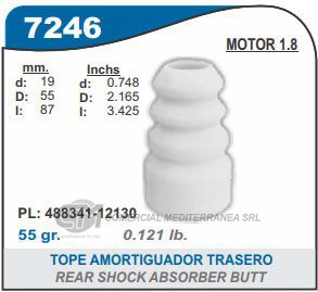 FUELLE DE TRANSMISION CAPEMI TOYOTA COROLLA 1.8 16V TOPE AMORTIGUADOR TRASERO