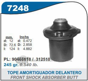FUELLE DE SUSPENSION CAPEMI CHEVROLET CORSA II/ASTRA/VECTRA/MERIVA FUELLE AMORTIGUADOR L
