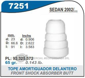 FUELLE DE TRANSMISION CAPEMI CHEVROLET CORSA II/MERIVA 1.8 8V-1.7 TD TOPE AMORTIGUADOR DE