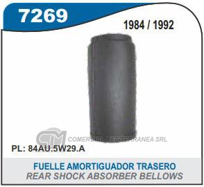 FUELLE DE SUSPENSION CAPEMI FORD ESCORT 84/92 FUELLE AMORTIGUADOR TRASERO