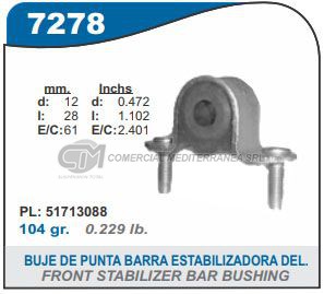 BUJES SUSPENSION FIAT PALIO FIRE . DOBLO BUJE BARRA ESTABILIZADORA 