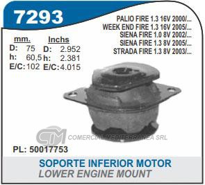 SOPORTE DE CAJA CAPEMI FIAT PALIO/SIENA SOPORTE DE MOTOR LADO DERECHO