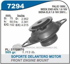 SOPORTE DE MOTOR CAPEMI FIAT PALIO/PALIO WEEKEND/PALIO ADVENTURE/SIENA 1.6 16V SOPOR