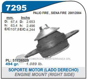 SOPORTE DE CAJA CAPEMI FIAT UNO 1.3 8V FIRE/PALIO/SIENA 1.3 16V SOPORTE SUPERIOR LA