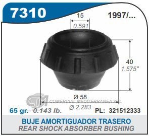 CAZOLETA DE SUSPENSION CAPEMI VOLKSWAGEN GOL/POINTER/QUANTUM/SANTANA TOPE INFERIOR CAZOLET