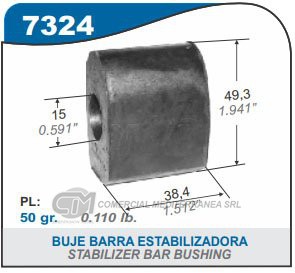 BUJE DE SUSPENSION CAPEMI FORD FALCON BUJE BARRA ESTABILIZADORA CENTRAL DIAMETRO 15.00
