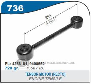 VARIOS SUSPENSION CAPEMI FIAT 128 TIRANTE DE ANCLAJE O TENSOR DE MOTOR RECTO 251MM