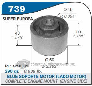 SOPORTE DE MOTOR CAPEMI FIAT 128/EUROPA/SUPER EUROPA 1.1-1.3 REPARACION SOPORTE DE M