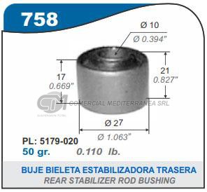 BUJE DE SUSPENSION CAPEMI PEUGEOT 504/505/403/404 BUJE DE BIELETA ESTABILIZADORA TRASE