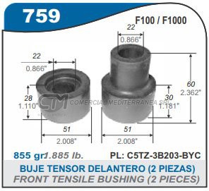 BUJE DE SUSPENSION CAPEMI FORD F100 SOPORTE TENSOR DELANTERO