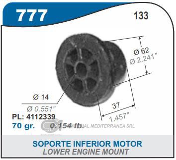 SOPORTE DE MOTOR CAPEMI FIAT 133 SOPORTE DE MOTOR INFERIOR