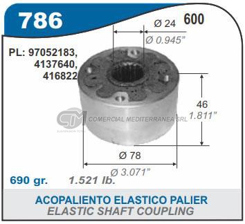 BUJE DE SUSPENSION CAPEMI FIAT 600 ACOPLAMIENTO ELASTICO DE PALIER 24X43X78 MM