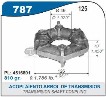 MANCHON CAPEMI FIAT 125 MANCHON CARDAN ACOPLAMIENTO ARBOL TRANSMISION 49X12