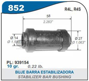 BUJES SUSPENSION RENAULT R4.R4L.R4S.R6 BUJE BARRA ESTABILIZADORA 