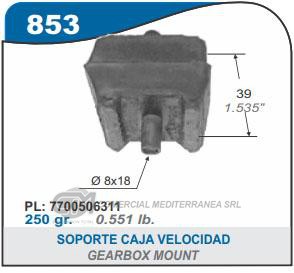 SOPORTE DE CAJA CAPEMI RENAULT 12 SOPORTE DE CAJA DE VEL.