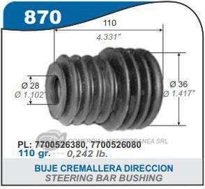 FUELLE DE TRANSMISION CAPEMI RENAULT 12 FUELLE DE CREMALLERA DIRECCION MECANICA