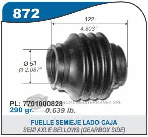 FUELLE DE TRANSMISION CAPEMI RENAULT 4/6/12 FUELLE SEMIEJE LADO CAJA