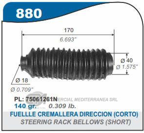 FUELLES DE TRANSMISION CAPEMI DODGE 500 FUELLE CREMALLERA DIR.CORTO