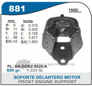 SOPORTE DE MOTOR CAPEMI FORD FALCON 7 BANCADAS SOPORTE DE MOTOR DELANTERO