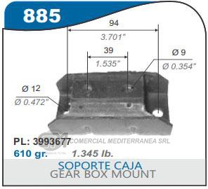 SOPORTE DE CAJA CAPEMI CHEVROLET C10 63/78 SOPORTE DE CAJA DE VEL.