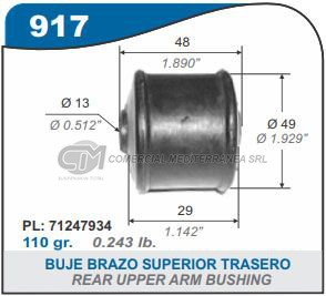 BUJES SUSPENSION DODGE 1500.1800