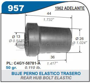 BUJES SUSPENSION FORD FALCON 62->.FAIRLANE BUJE PERNO ELA