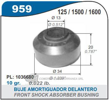 BUJE DE AMORTIGUADOR DELANTERO CAPEMI FIAT 600/125/133/1500/1600 