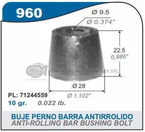 BUJES SUSPENSION DODGE 1500 1.5.1.8 BUJE PERNO TENSOR B.A