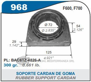 MANCHON CAPEMI FORD F350/F600/F700 GOMA SOPORTE CARDAN (INT.GDE.)
