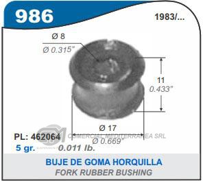 BUJE DE SUSPENSION CAPEMI PEUGEOT 505 83/.. BUJE GOMA HORQUILLA CAJA DE 5 VELOCIDADES
