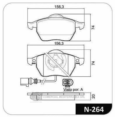 PASTILLA DE FRENO DELANTERA AUDI A3 1.8I