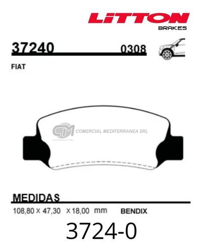PASTILLA DE FRENOS LITTON FIAT 128/1500/RENAULT 12/4 DELANTERA