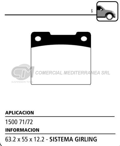 PASTILLA DE FRENOS LITTON DODGE 1500 (2= SERIE) CHICA (METALICA)
