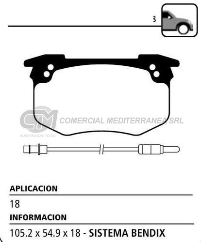 PASTILLA DE FRENOS LITTON RENAULT 18 ../89 DELANTERA