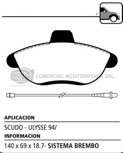 PASTILLA DE FRENOS LITTON CITROEN EVASION 1.8I ABS 96/../JUMPY 1.6