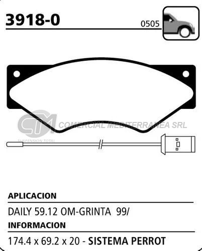 PASTILLA DE FRENOS LITTON IVECO DAILY 59.12 TURBO 99/..DELANTERA