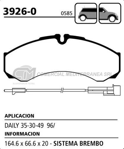 PASTILLA DE FRENOS LITTON IVECO DAILY 35.10 NEW/49.10 NEW 97/..CON
