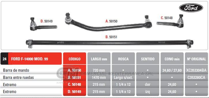 EXTREMO BARRA CENTRAL FORD 14000 99/