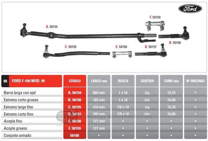 EXTREMO DE DIRECCION FORD F100 CORTO GRUESO 99/