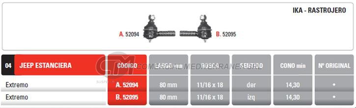 EXTREMO DODGE D100 57/60 JEEP/ESTANCIE PINTARELLI